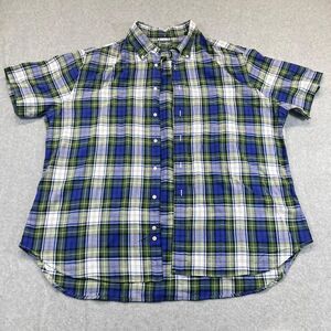 Gitman Bros Vintage Mens Short Sleeve Plaid Button Down Shirt XXL Made in USA